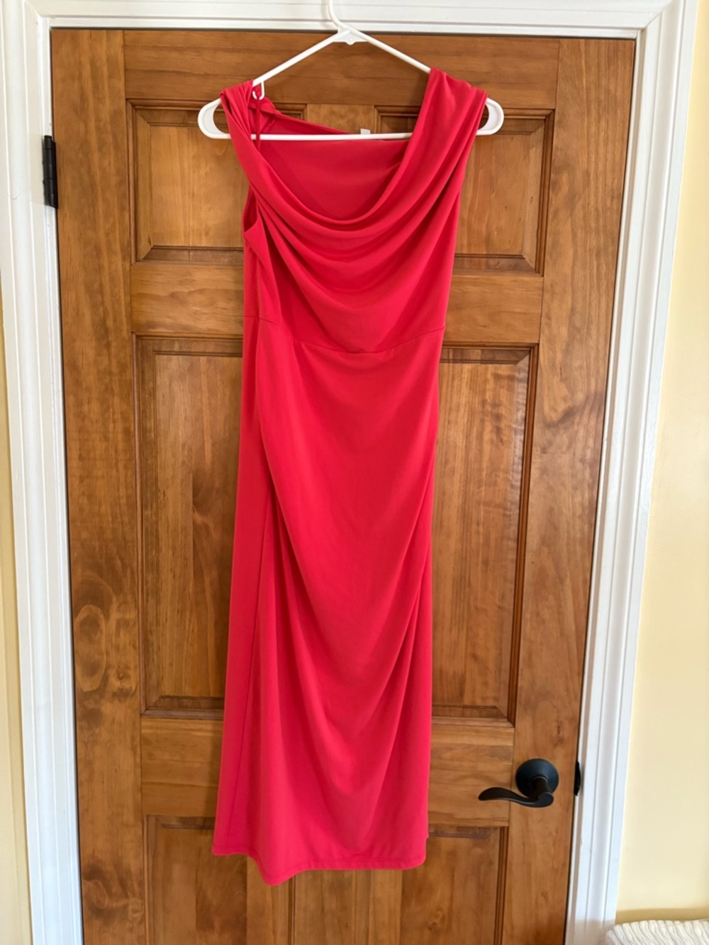 Maternity Old Navy One-Shoulder Draped Red Evening Dress